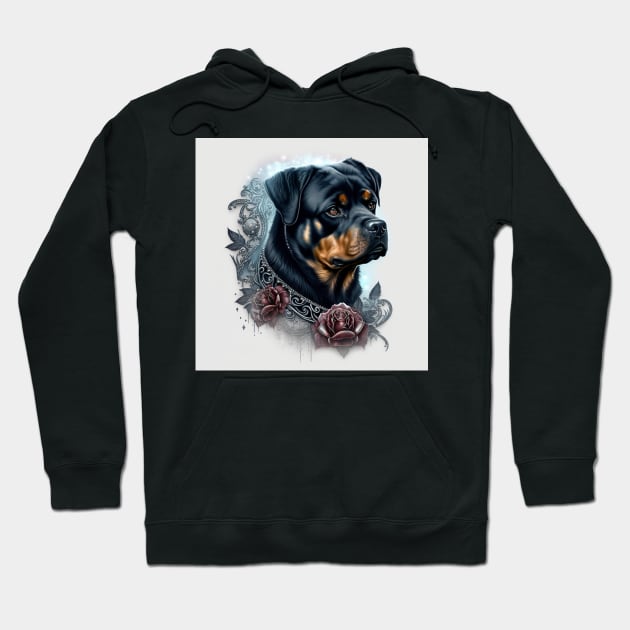 Rottweiler Art Hoodie by Enchanted Reverie